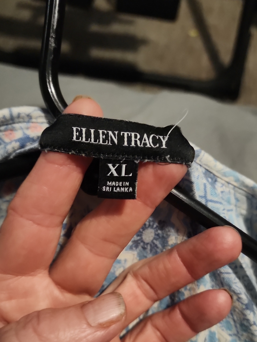 Label on clothing hanger